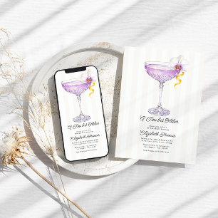 A Tini Bit Older Purple Martini Luxury Birthday Invitation