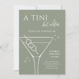 A Tini Bit Older Sage Green 40th Birthday Party Invitation