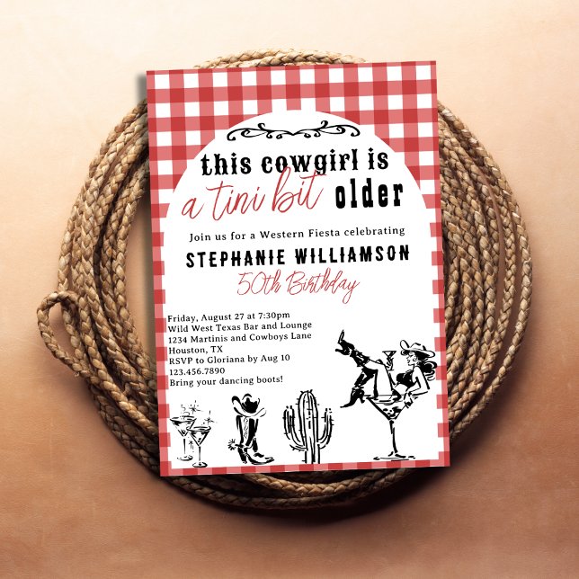 A Tini Bit Older Western Cowgirl Birthday Party Invitation (Creator Uploaded)