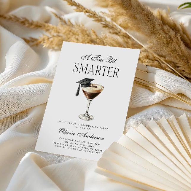 A Tini Bit Smarter Espresso Martini Graduation Invitation (Creator Uploaded)