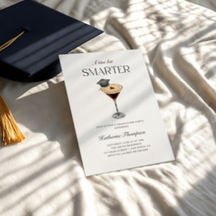 A Tini Bit Smarter Espresso Martini Graduation Invitation