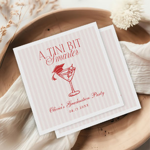 A Tini Bit Smarter Pink Red Graduation Napkin