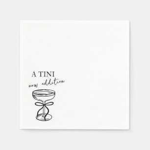 A Tini New Addition Martini Hand Drawn Cocktail Napkin
