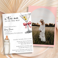A Tini One Arch Photo Pink Bow Martini Baby Shower