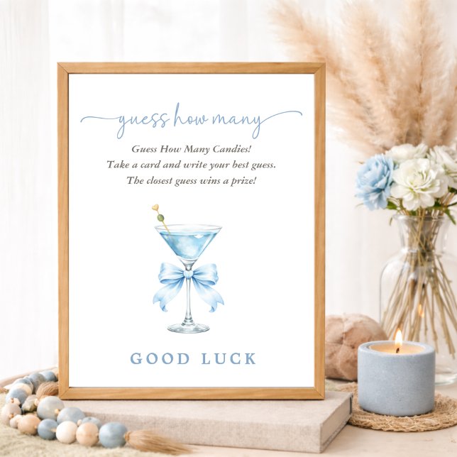 A Tini One Blue Baby Shower Game Guess How Many Poster (Creator Uploaded)