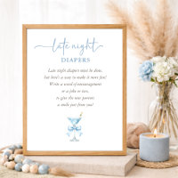 A TIni One Blue Boy Baby Shower Late Night Diapers
