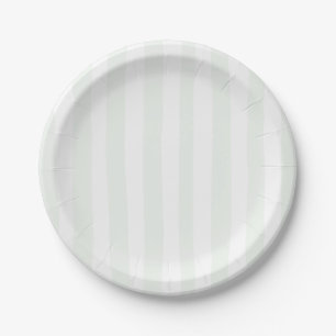 A Tini One Elegant Baby Shower Sage Green Striped Paper Plate
