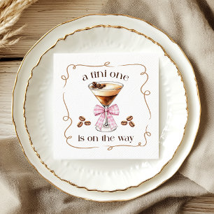 A Tini One Espresso Martini Pink Bow Baby Shower Napkin