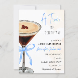 A Tini One Expresso Martini Baby Shower Invitation