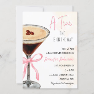 A Tini One Expresso Martini Baby Shower Invitation