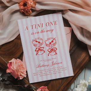 A Tini One Is On The Way Baby Shower Invitation