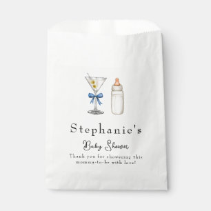 A Tini One Is On The Way Blue Martini Baby Shower Favour Bags