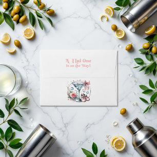 A Tini One Is On The Way Chic Martini Baby Shower Envelope