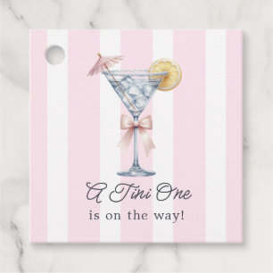 A Tini One Is on the Way Martini Baby Shower Favour Tags