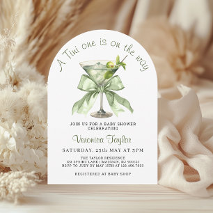 A Tini One Is On the Way Martini Baby Shower  Invitation