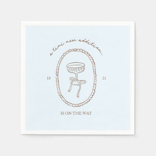 A Tini One Is On the Way Martini Baby Shower Napkin