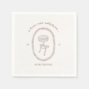 A Tini One Is On the Way Martini Baby Shower Napkin