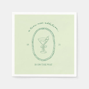 A Tini One Is On the Way Martini Baby Shower  Napkin