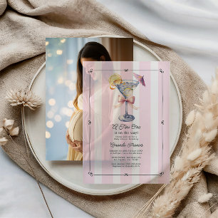 A Tini One Is on the Way Martini Baby Shower Vellum Invitations
