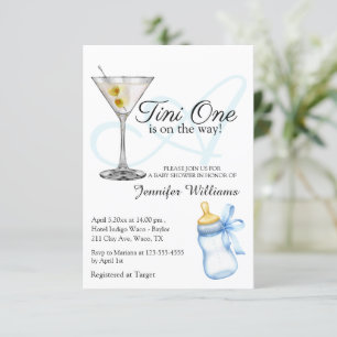 a tini one is on the way, martini chic baby shower invitation