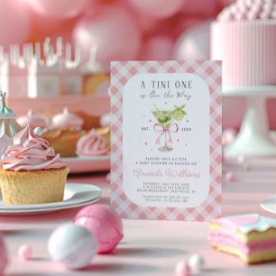 A Tini One is on the way Martini Girl Baby Shower Invitation