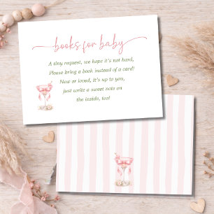 A Tini One is On The Way Pink Bow Books For Baby Enclosure Card