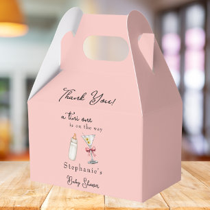 A Tini One Is On The Way Pink Martini Baby Shower Favour Box