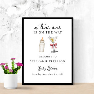 A Tini One Is On The Way Pink Martini Baby Shower  Poster