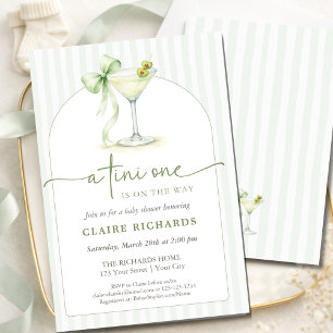 A Tini One Is On The Way Trendy Baby Shower Arched Invitation