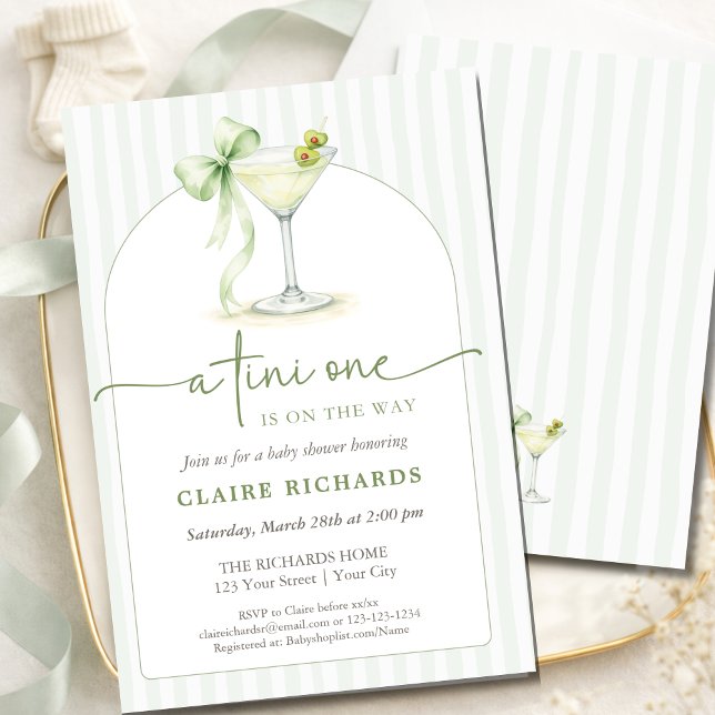 A Tini One Is On The Way Trendy Baby Shower Arched Invitation (Creator Uploaded)