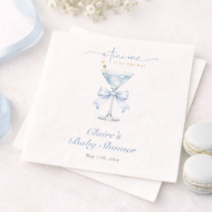 A Tini One On The Way Elegant Boy Baby Shower  Napkin