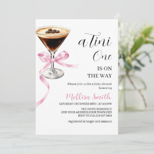 A Tini One On The Way Espresso Martini Baby Shower Invitation