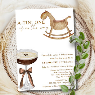 A Tini One On The Way Espresso Martini Baby Shower Invitation
