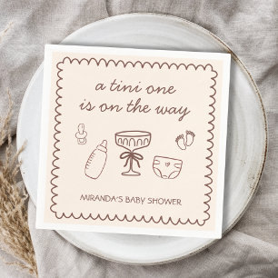 A Tini One On The Way Espresso Martini Baby Shower Napkin