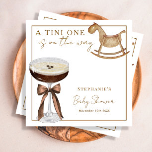 A Tini One On The Way Espresso Martini Baby Shower Napkin