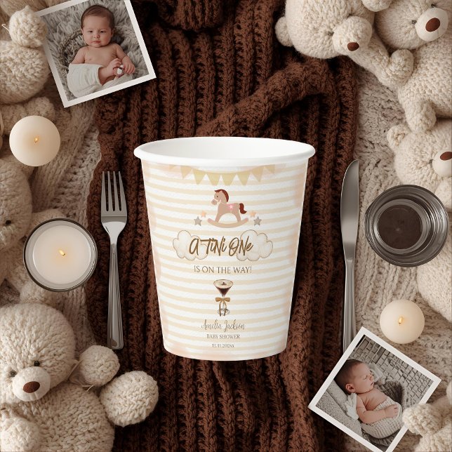 A Tini One On The Way Espresso Martini Baby Shower Paper Cups (Creator Uploaded)