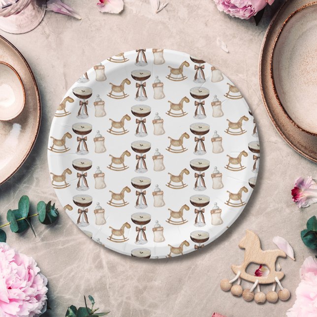 A Tini One On The Way Espresso Martini Baby Shower Paper Plate (Creator Uploaded)