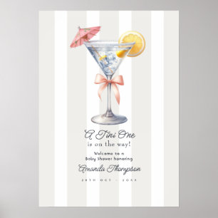 A Tini One on the Way Martini Baby Shower Welcome Poster