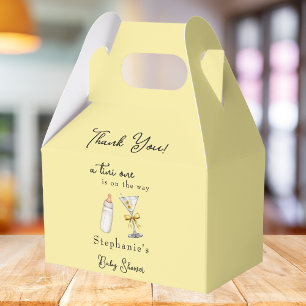 A Tini One On The Way Yellow Martini Baby Shower Favour Box
