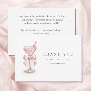 A Tini One Pink Martini Girly Baby shower Thank You Card