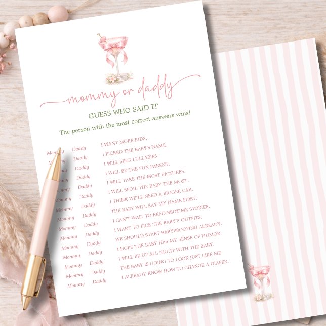 A Tini One Pink Mommy or Daddy Guess Who Said It (Creator Uploaded)