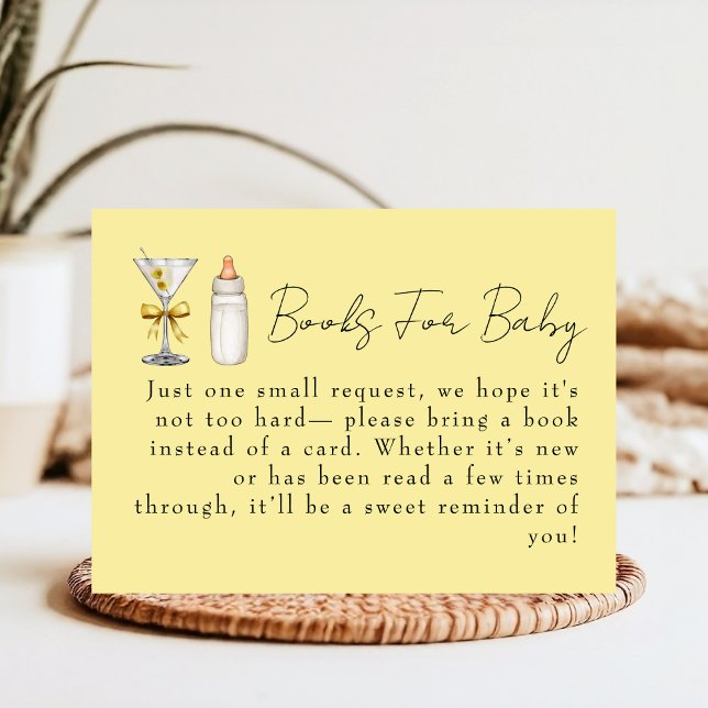 A Tini One Yellow Neutral Books For Baby Shower Enclosure Card (Creator Uploaded)