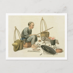 A Tinker, plate 37 from 'The Costume of China', en Postcard