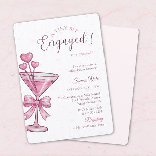 A Tiny Bit Engaged Pink Martini Bridal Shower Invitation