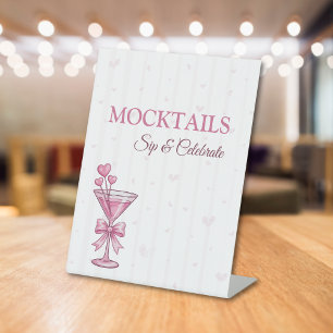 A Tiny Bit Engaged Pink Mocktails Bar Sign