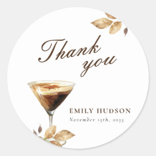 A Tiny Bit Espresso Martini Bridal Shower Classic Round Sticker
