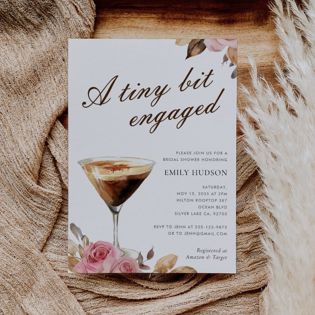 A Tiny Bit Espresso Martini Bridal Shower Invitation (Creator Uploaded)