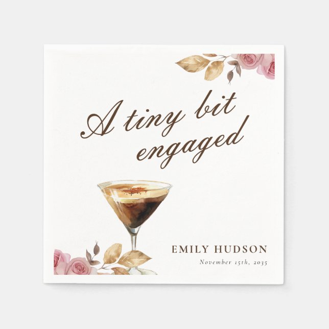A Tiny Bit Espresso Martini Bridal Shower Napkin (Front)