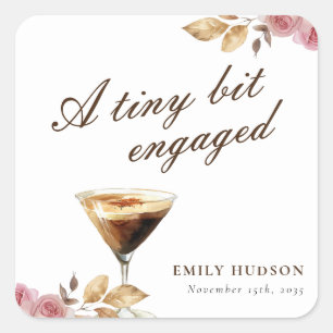 A Tiny Bit Espresso Martini Bridal Shower Square Sticker
