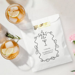 A Tiny Bit Older Black Wavy Border Birthday Party Favour Bags
